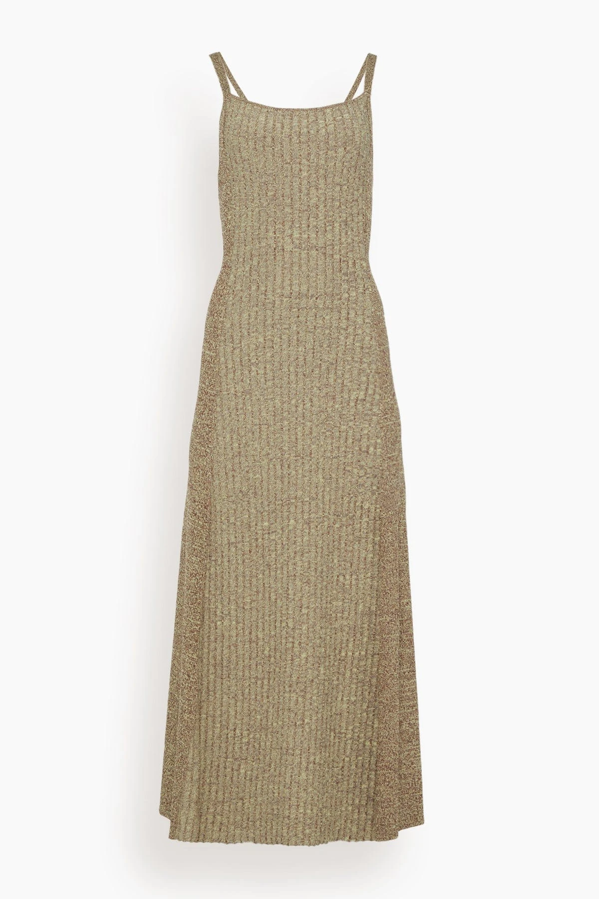Ganni Melange Knit Maxi Dress In Brandy Brown 1 Ganni Melange Knit Maxi Dress In Brandy Brown