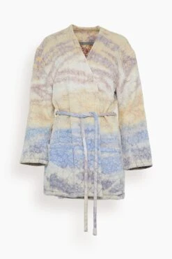 Quilted Overcoat In Rainbow Halo