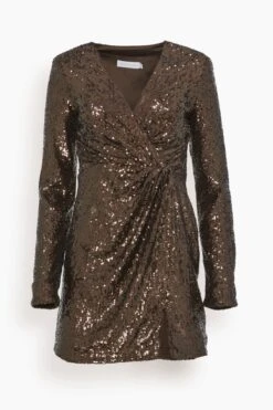 Monty Hammered Sequins Blazer Mini Dress In Sable