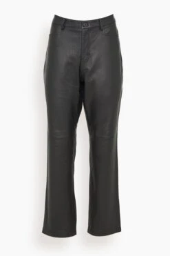 Leather Straight Pant In Black