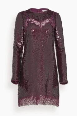 Mako Long Sleeve Mini Dress In Mangosteen