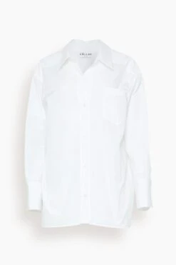 Petra Cotton Poplin Oversize Shirt In White