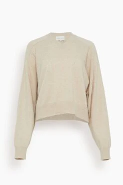 Emsalo V Neck Sweater In Cream Melange