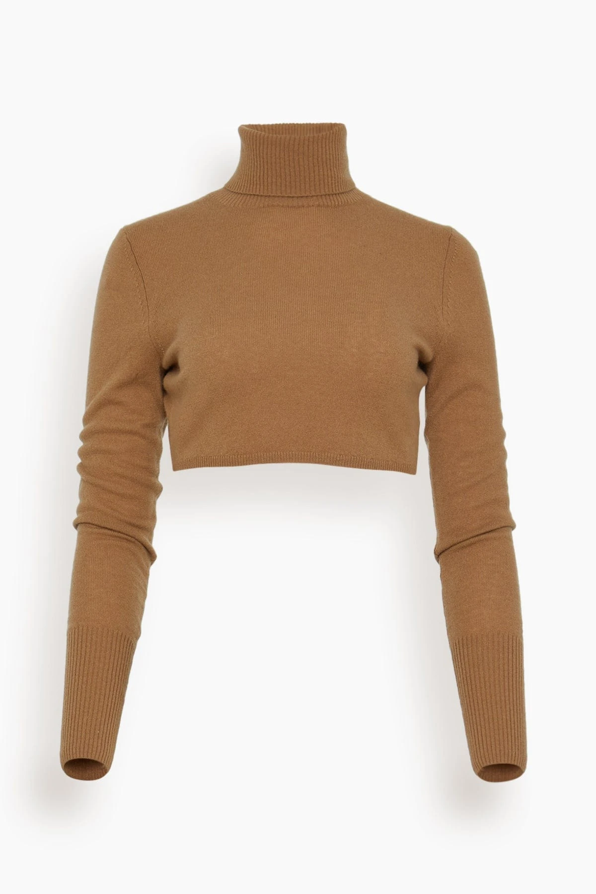 Brie Cropped Turtleneck In Camel Melange 1 Brie Cropped Turtleneck In Camel Melange