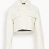 Boxy Heavy Leather Jacket In White