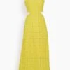 Ganni Broderie Anglaise Two Piece Dress In Maize