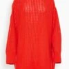 Knit Sweater In Rosso