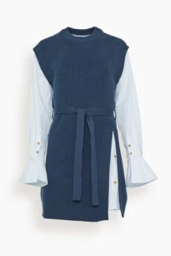 Shai Belted Crewneck Mini Dress In Midnight