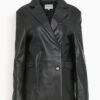 Davao Leather Blazer In Black