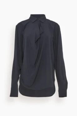 Toteme Drape-Front Shirt In Navy