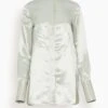 Sofia Shirt In Silver Glazed Twill