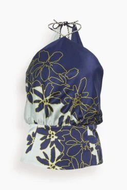 Chantal Blouse In Navy Citrine Floral