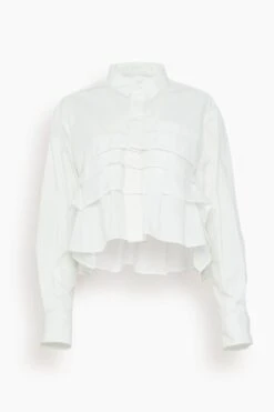 Sacai Cotton Poplin Shirt In Off White