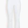 Faye Flare Cropped Pant In White Stretch