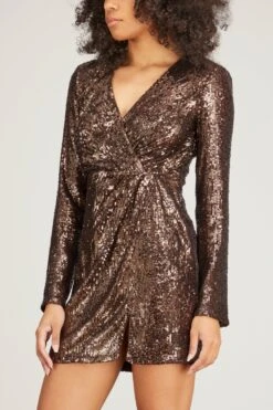 Monty Hammered Sequins Blazer Mini Dress In Sable -Dries Van Noten Shop JS MontyHammeredSequinsBlazerMiniDressinSable 2
