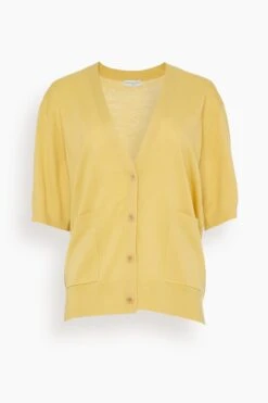 Dries Van Noten Tulie Cardigan In Pale Yellow