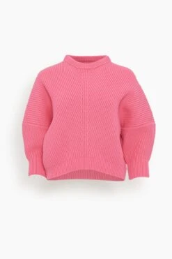 3 Quarter Sleeves Top In Peonia Pink