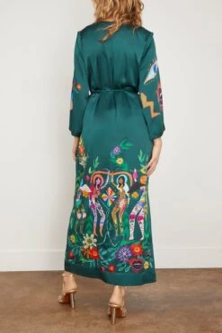 Agatha Midi Dress In Teal -Dries Van Noten Shop alemais AgathaMidiDressinTeal 3