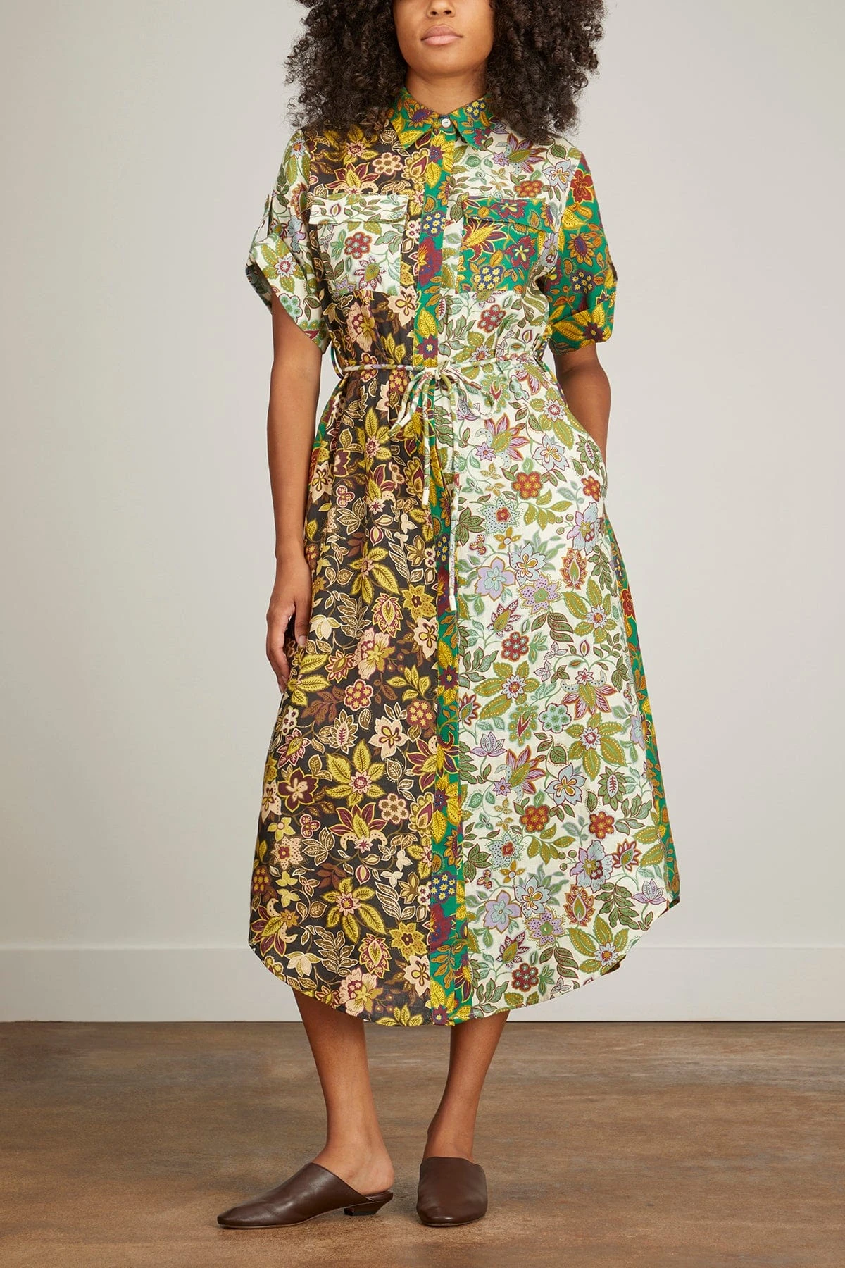 Isabella Patchwork Shirtdress In Multi 3 Isabella Patchwork Shirtdress In Multi - Image 3