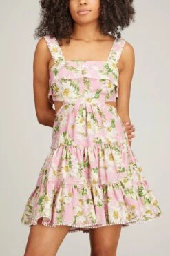 Maia Cut Out Mini Dress In Blossom -Dries Van Noten Shop alemais MaiaCutOutMiniDressinBlossom 2