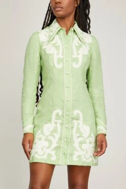 Ruby Mini Dress In Mint -Dries Van Noten Shop alemais RubyMiniDressinMint 2