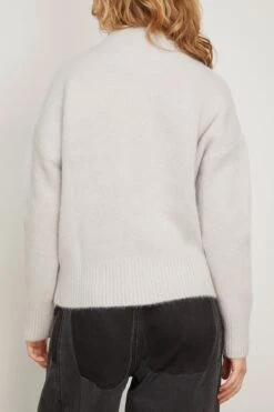 Off White ADC Sweater In Pearl Grey -Dries Van Noten Shop ami OffWhiteADCSweaterinPearlGrey 3