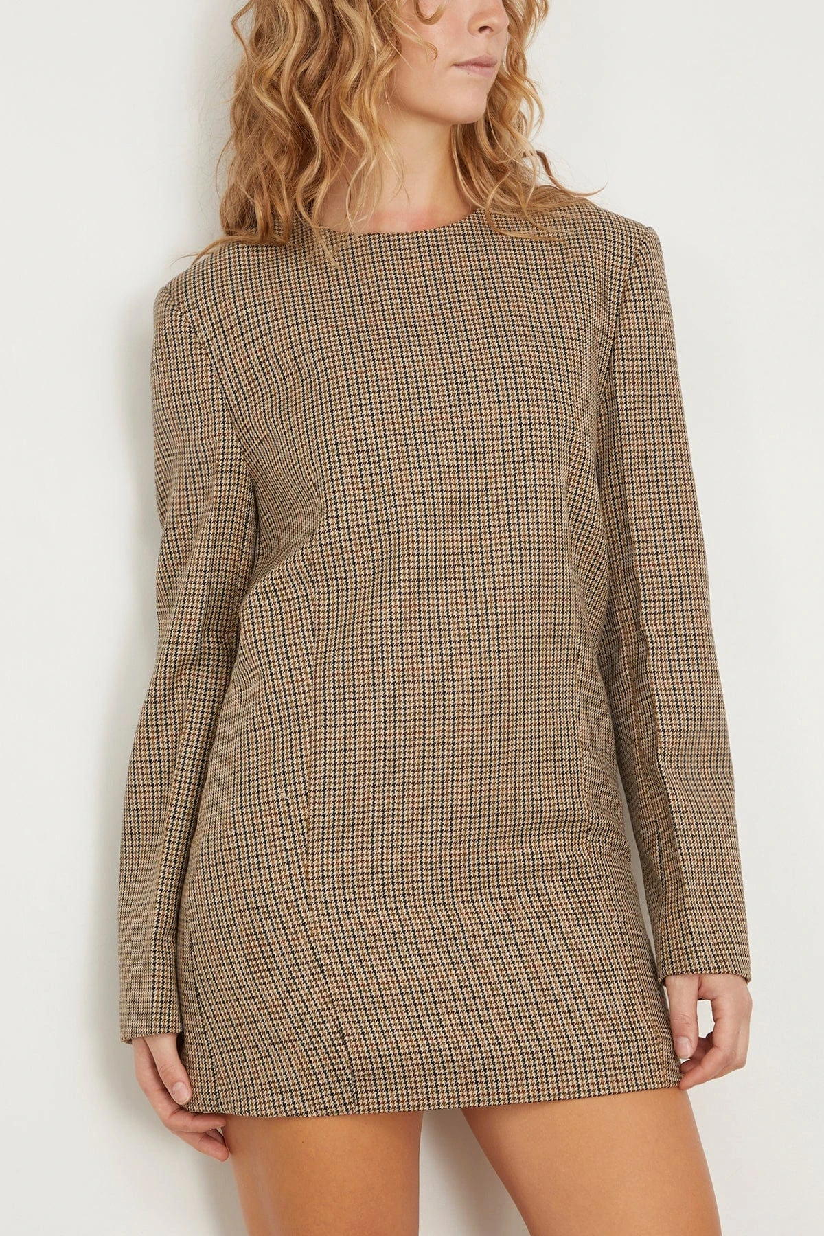 Tailored Short Dress In Champagne/Black 3 Tailored Short Dress In Champagne/Black - Image 3