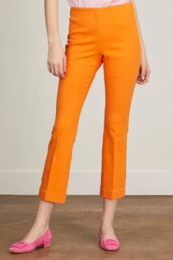 Faye Flare Cropped Pant In Orange -Dries Van Noten Shop ann mashburn faye flare cropped pant in orange 2