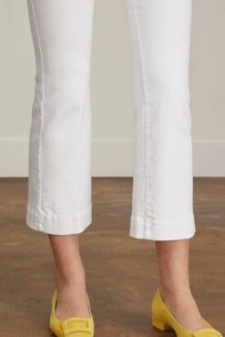 Faye Flare Cropped Pant In White Stretch -Dries Van Noten Shop ann mashburn faye flare cropped pant in white stretch 4