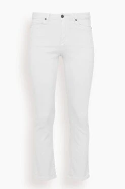 Flare Cropped 5-Pocket Jean In White Denim
