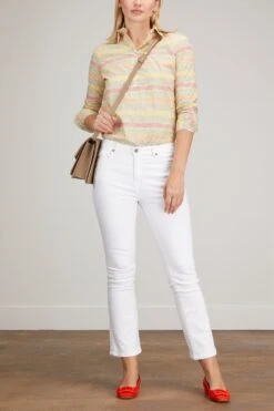 Dries Van Noten Shop -Dries Van Noten Shop ann mashburn flare cropped 5 pocket jean in white denim 1