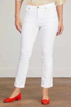 Flare Cropped 5-Pocket Jean In White Denim -Dries Van Noten Shop ann mashburn flare cropped 5 pocket jean in white denim 2