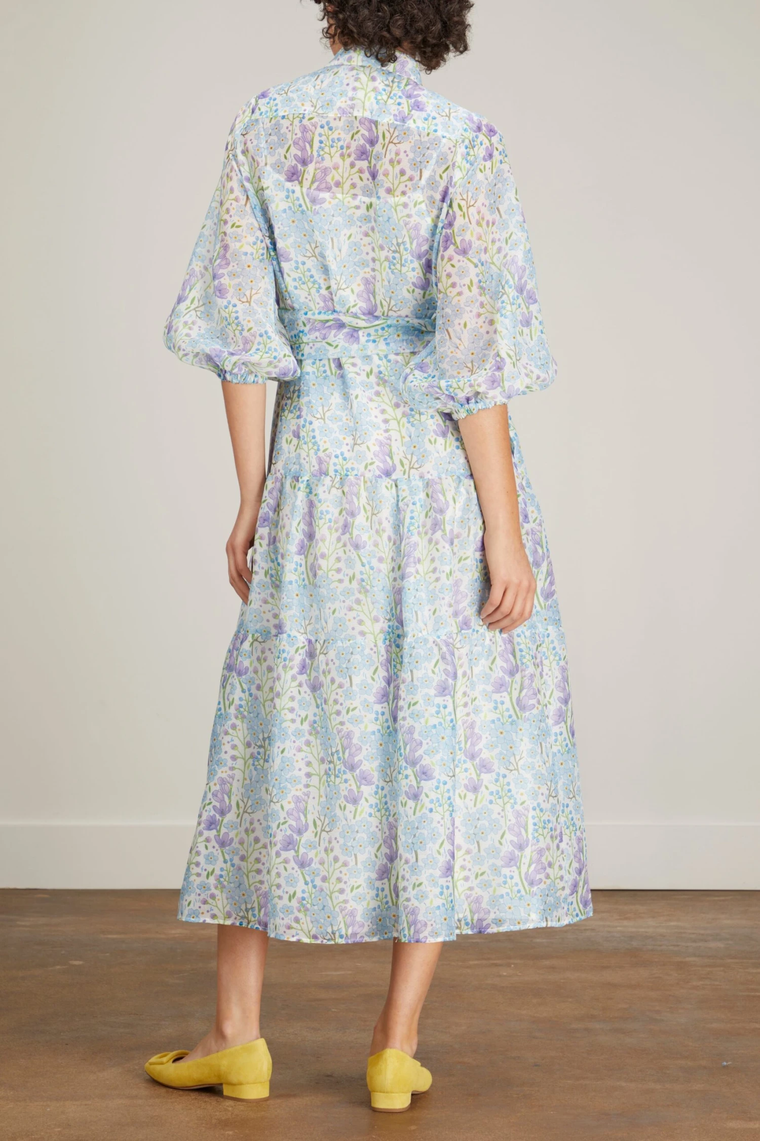 Isla Shirtdress In Lilac/Blue Floral 4 Isla Shirtdress In Lilac/Blue Floral - Image 4