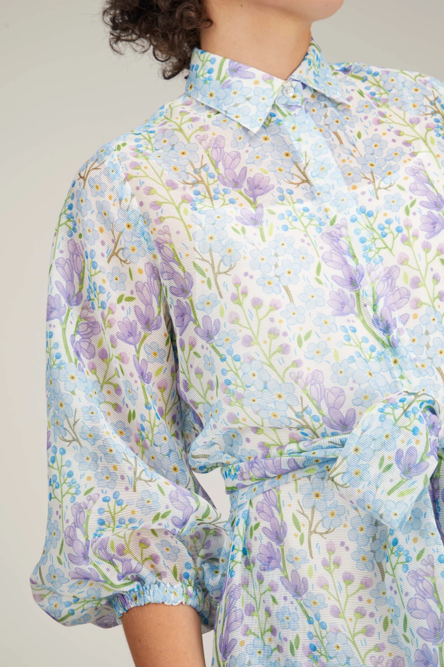 Isla Shirtdress In Lilac/Blue Floral 5 Isla Shirtdress In Lilac/Blue Floral - Image 5