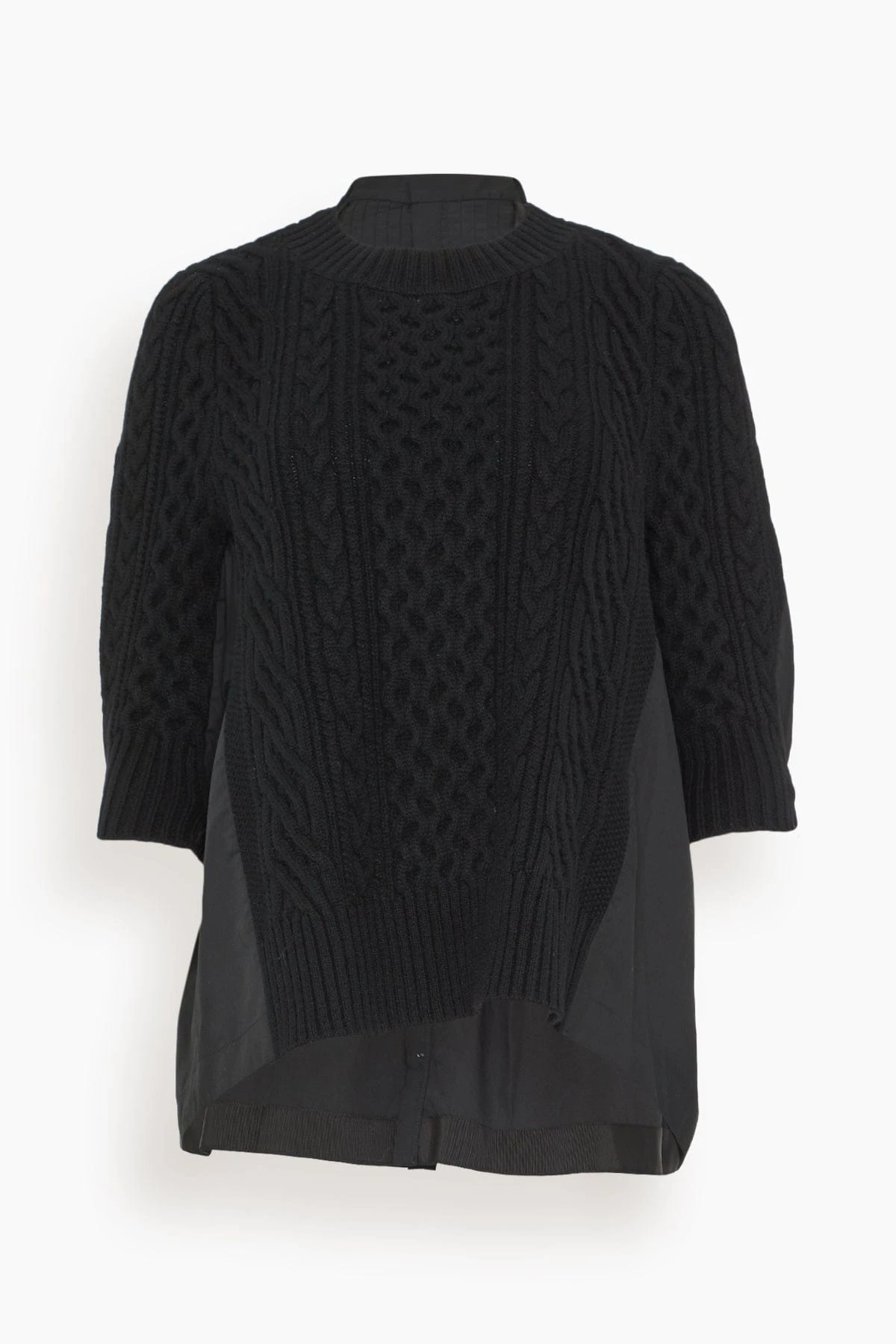 Sacai Wool Knit Pullover In Black 1 Sacai Wool Knit Pullover In Black