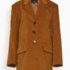 Oversized Blazer In Corduroy Camel