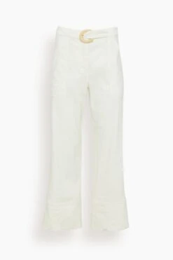 Summer Staples Belted Crop Wide Leg Pant In White