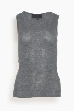 NILI LOTAN Becky Sweater Tank In Dark Grey Melange