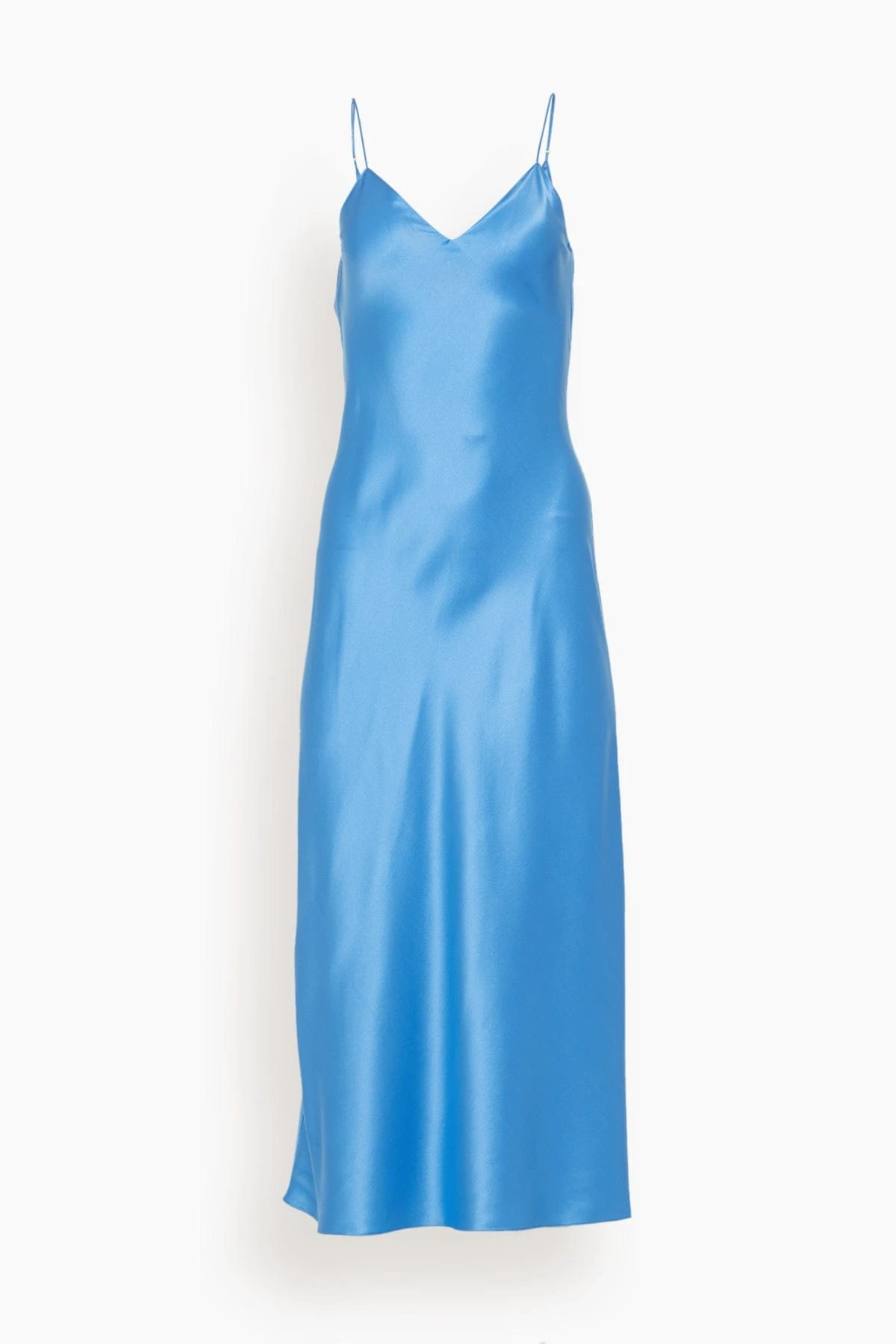 Midi Bias Slip Dress In Cornflower Blue 1 Midi Bias Slip Dress In Cornflower Blue