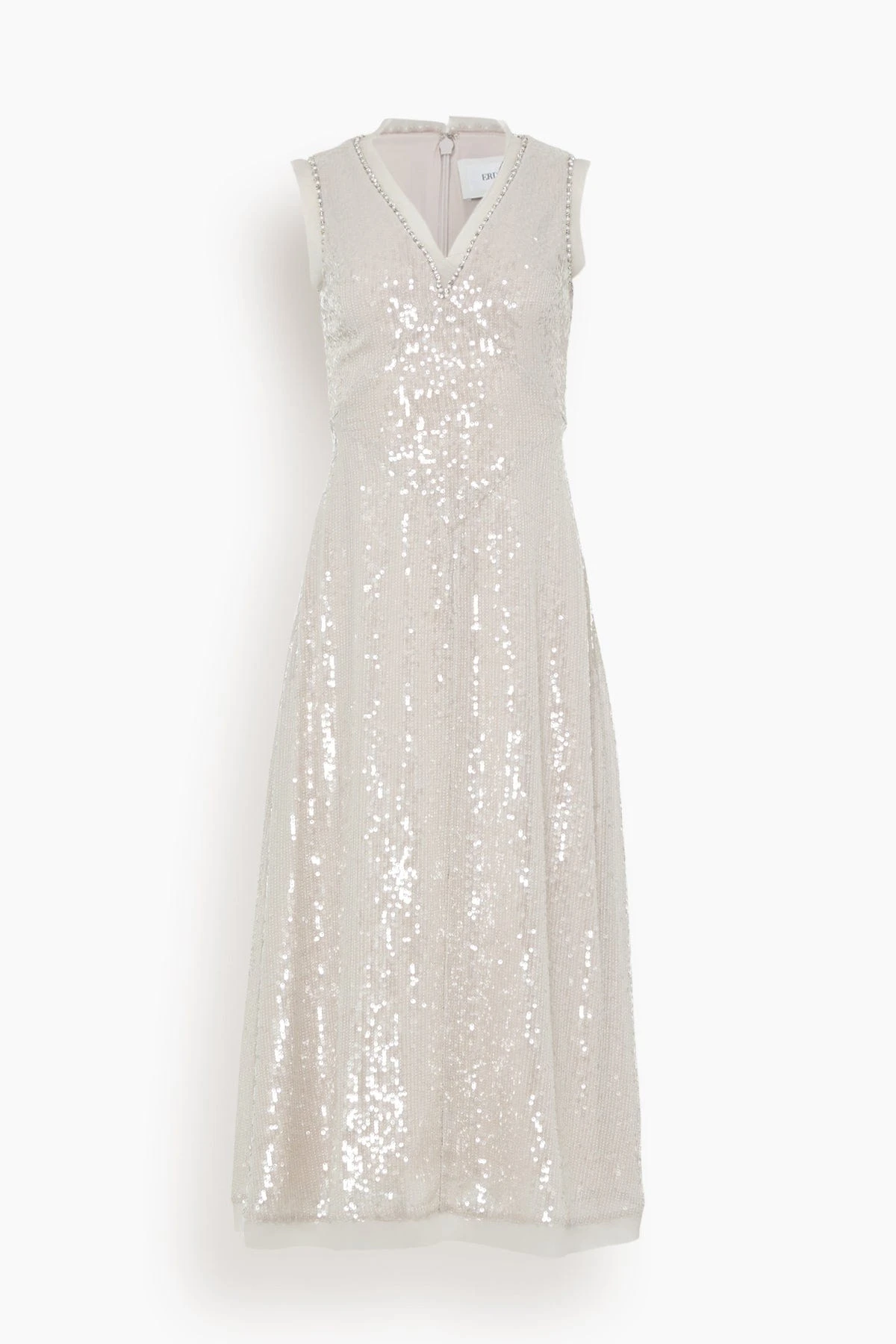 Erdem Denise Sleeveless Ankle Length V-Neck Dress In Ice Pink 1 Erdem Denise Sleeveless Ankle Length V-Neck Dress In Ice Pink