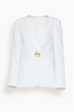 Dries Van Noten Bela Jewel Jacket In White