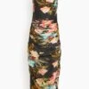 Rachel Cowl Neck Slip Dress In Opulent Print In Mystic