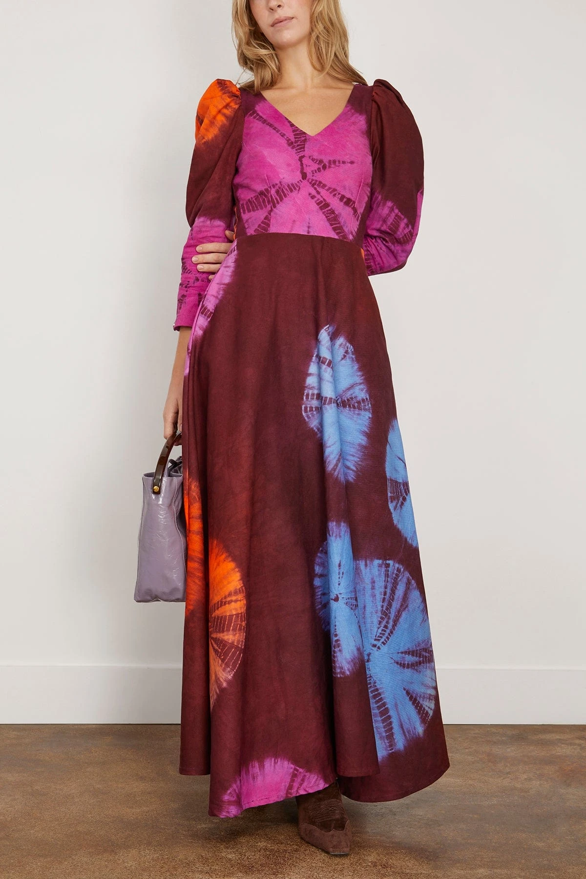 Dami Dress In Burgandy Multi 2 Dami Dress In Burgandy Multi - Image 2