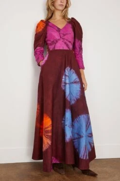 Dami Dress In Burgandy Multi 6 Dami Dress In Burgandy Multi -Dries Van Noten Shop busayo DamiDressinBurgandyMulti 2
