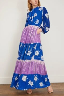 Muyiwa Dress In Blue-Purple -Dries Van Noten Shop busayo MuyiwaDressinBlue Purple 2
