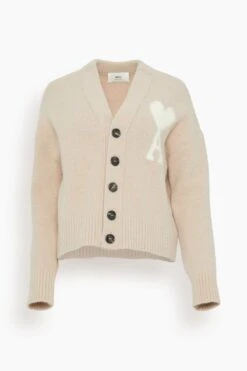 Off White ADC Cardigan In Powder Pink/Ivory
