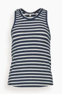 DOROTHEE SCHUMACHER Endless Shimmer Top In Silver Navy Mix