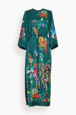 Agatha Midi Dress In Teal