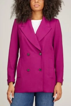 New Vittoria Signature Double Breasted Jacket In Magenta -Dries Van Noten Shop callas milano new vittoria signature double breasted jacket in magenta 2