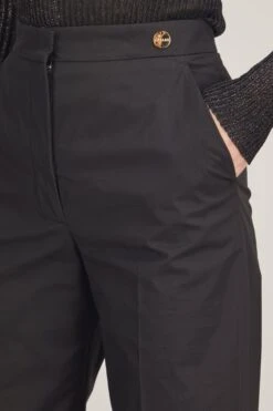 Stretch Poplin Trouser In Black -Dries Van Noten Shop callas milano stretch poplin trouser in black 4